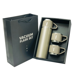 Ensemble cadeau de <span class=keywords><strong>tasse</strong></span> thermique à <span class=keywords><strong>double</strong></span> <span class=keywords><strong>paroi</strong></span> de 500 ml, <span class=keywords><strong>tasse</strong></span> à thé, gobelet en acier inoxydable 304, bouteille d'eau, thermos portable avec 2 tasses supplémentaires - Product Image 6