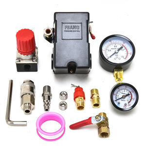Interruptor de Presión de Aire Fbang 95-175 Psi Automático para Compresor de Aire con Manómetros y Conectores - Product Image 2