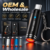 Mini briquet électronique USB Type-C pour téléphone avec capteur de souffle, briquet sans flamme pour porte-clés EDC