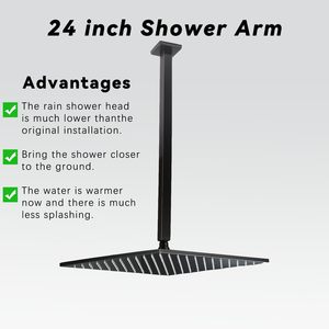 Bras <span class=keywords><strong>de</strong></span> <span class=keywords><strong>douche</strong></span> mural 24 pouces en laiton, thermostatique, avec jet doux, surface brossée, valve en céramique, <span class=keywords><strong>douche</strong></span> pluie fixe, modèle 2026 - Product Image 4