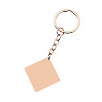 Porte-clés carré vierge en acier inoxydable, gravable au laser, imprimable couleur UV, étiquette métallique personnalisable avec logo, cadeau de vacances