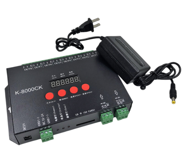 High Quality K-8000CK DC5-24V Ws2811 Led 8192 Pixels Led Pixel Controller SD Card Controller