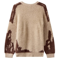 Tricots personnalisés pour hommes de haute couture en fausse fourrure de vison Jacquard pulls flous pulls surdimensionnés