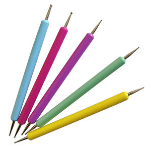 5 pièces/ensemble Macarons stylo pointillé à Double extrémité matériel en métal manucure <span class=keywords><strong>Nail</strong></span> <span class=keywords><strong>Art</strong></span> outil pour strass dessin fleur pointillage brosse - Product Image 4