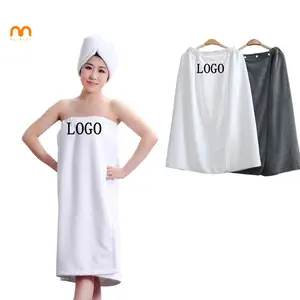 Custom Logo Soft Sleepwear Bathrobe Bath Towel Tube Dress Robe Nightgown Bath Towel Wrap