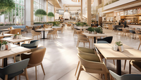Ensemble de table à manger commerciale de luxe moderne pour 4, 6 ou 8 personnes, meubles de restaurant en bois pour hôtel