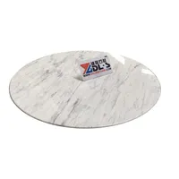 Carrara-mesa de comedor redonda de mármol blanco, borde plano, alta calidad