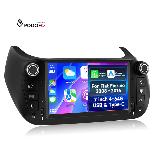 Podofo for FIAT Fiorino 2008-2016 Android Car Radio 4+64G 1080P Incell Screen Wireless Carplay/Android Auto GPS WiFi OEM ODM