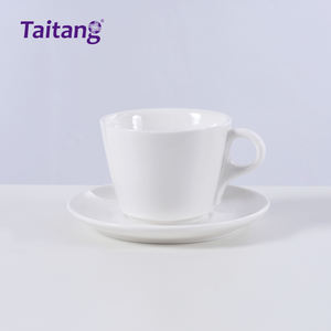 Tazas y Platillos de Té con Logotipo Personalizado, Tazas de Cerámica para Capuchino y Espresso de 150-300 ml, Taza de Café de Porcelana Blanca con Platillo - Product Image 1
