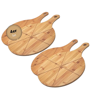 Tabla Redonda <span class=keywords><strong>de</strong></span> Madera para Pizza con Asa, Multiusos, <span class=keywords><strong>de</strong></span> Grado Alimenticio, para Cortar y Servir Pizza, Decoración <span class=keywords><strong>de</strong></span> Mesa para Cocina, Repostería y Fiestas - Product Image 1