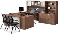 Mobilier de bureau de luxe en bois Boss Desk Executive Desk et ensemble de chaises avec classeur