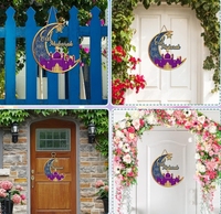 Ramadan/Eid Mubarak croissant étoile mosquée musulman Festival fête maison porte cheminée fenêtre suspendu drapeau signe bannières plaques décor
