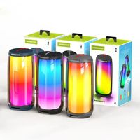 Altavoz Portátil Hopestar P49 de 10W con Bluetooth, Resistente al Agua IP67, Luz RGB, Sonido Estéreo TWS 360 °   Altavoz Inalámbrico para Exteriores con Sonido Envolvente