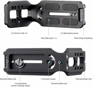 Support de caméra vertical et horizontal en aluminium, plaque de fixation rapide pour trépied, compatible avec les appareils photo reflex numériques, DJI RSC2, RS2, Zhiyun Weebill. - Product Image 3