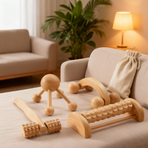 Set di Strumenti per Massaggio in Legno Naturale con Logo Personalizzato, Rulli per Piedi e Corpo, Strumenti per Terapia del Legno con Borsa - Product Image 2