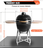Auplex Vente en gros Barbecue Kamado XXL 23'' Vert au charbon de bois pour camping