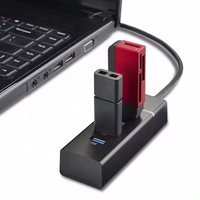 Hub USB 3.0 de 4 Puertos, Divisor de Datos USB de 5 Gbps, 4 en 1 con Indicador LED para PC con Windows, Mac, Surface Pro, Laptop, Impresora