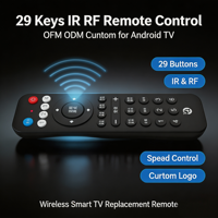 Control Remoto IR RF de 29 Teclas Personalizado OEM ODM, Control Remoto Inalámbrico RF con Velocidad de Comunicación Ajustable para Android TV