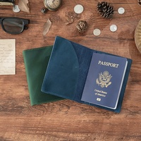 Porte-documents et porte-passeport en cuir Crazy Horse, cuir véritable vintage, multifonctionnel, porte-billets d'avion et porte-cartes