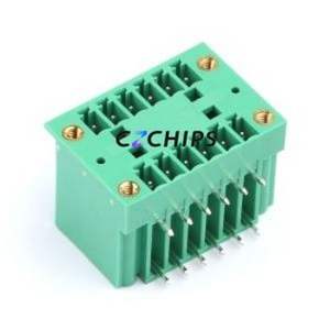 MX15EDGRHM-3.81-2*06P-GN01-Cu-A Plug-in Terminal Block Bent Lead Through Hole,P=3.81mm Board-to-Board / Socket - Closed - Product Image 1