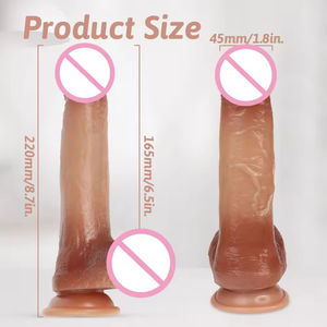 Dildo chauffant vibrant en PVC souple, grand modèle réaliste en forme de cheval, électrique, marron, avec ventouse, pour femmes - Product Image 6