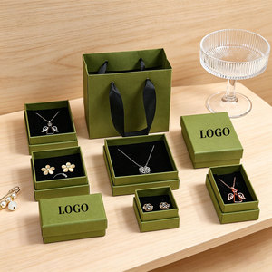 Caja de Joyería Cuadrada de Lujo Color Oro Champán con Logotipo Personalizado, Caja Exterior para Anillos, Pendientes y Colgantes, Empaque de Joyería - Product Image 1