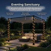Pérgola de Acero Resistente con Toldo Deslizante Metálico para Exteriores, 2x3m, 3x3m, 3x4m, Gazebo de Jardín, Venta al Por Mayor, OEM
