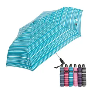 Waterfront Violet Navy Blue Fully Automatic Three Fold Umbrellas