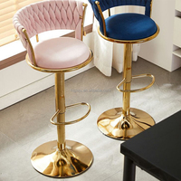 Luxus-Lift-Rockhocker Barstühle individueller Metallrahmen Samt-Nodik-Barhocker Hochstuhl