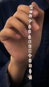 Bracciale <span class=keywords><strong>Tennis</strong></span> con Diamanti Coltivati in Laboratorio Personalizzato 10K 14K 18K VVS Multiforma CVD HPHT Catena <span class=keywords><strong>Tennis</strong></span> con Diamanti per Donna Certificato IGI - Product Image 6