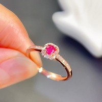 New Design OEM ODM Luxury 925 Sterling Silver Gold-Plated Natural Pink Ruby Ring Women Anniversary Party Gift