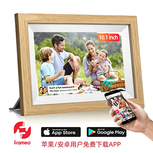 Cadre photo numérique avec télécommande, 10,1 pouces, écran IPS 1280x800, horloge, prise en charge MP4, cadre en bois amovible, cadeau - Product Image 4