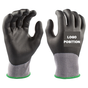 Guantes de Trabajo de Nitrilo Negro de Calibre 15 con Doble Recubrimiento, Antideslizantes, Protección para las Manos, Gruesos y Transpirables para la Construcción - Product Image 2