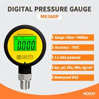 Moray ME260P Pengukur Tekanan Digital LCD Akurasi Tinggi untuk Pengukur Tekanan Udara dan Oli, Transduser Tekanan Digital, Pengukur Vakum Digital