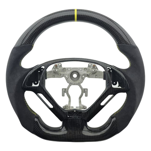 Quality Assurance Alcantara Carbon Fibre Yellow Top Stripe Steering <b>Wheel</b> Fit for Infiniti G27 G37 Car Steering <b>Wheel</b> - Product Image 1