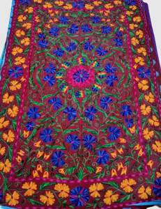 Suzani Embroidered <b>Throw</b> Table Cloth Wall Hanging Ethnic <b>Bed</b> <b>Cover</b> Indian Luxury Blanket Boho Home Decor B2B Export Supplier - Product Image 4