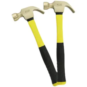 Claw Hammer With Fiberglass Handle brass material hammer Non Sparking Tools 0.5kg hammer