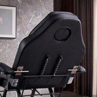 Cama de Tatuaje Reclinable Multifuncional de PVC, Silla de Masaje Plegable y Elevadora para Tatuaje de Cejas y Extensión de Pestañas