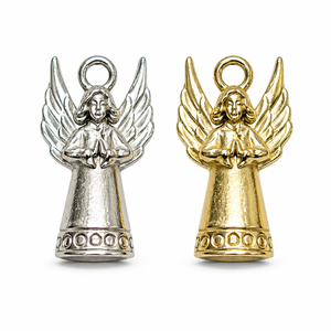 Pendentif breloque ange gardien en alliage gaufré pour la fabrication de colliers et bracelets - Product Image 1