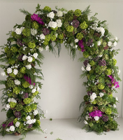 Arche de fleurs artificielles de luxe O-X952 vert émeraude 5D avec support métallique pour décoration de fête et de mariage