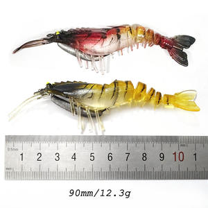Prodotti Alpha attrezzatura da pesca esche artificiali da 9cm /12.3g gamberetti molli con gancio imitazione gamberetti esche - Product Image 3