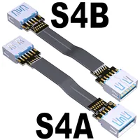 Kabel Ekstensi USB 3.0 Tipe-A FFC FPC Male Female, Lipat 90 Derajat, Fleksibel, Datar, untuk Pengisian Daya, FPV, Gimbal Genggam Brushless, Monitor