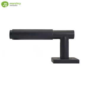 มือจับประตูสแตนเลสสีดำทันสมัยสีดำฐานสี่เหลี่ยม - Product Image 2