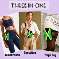Sac banane à motif drapeaux des Caraïbes, sac de cuisse drapeau de Grenada, sacoche de jambe pour femme, pochette de jambe avec sangles réglables, sac banane de carnaval