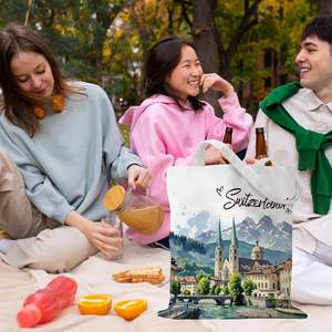 Sac à dos décontracté et tendance en toile, sac fourre-tout, sac à main souvenir <span class=keywords><strong>de</strong></span> voyage européen, Londres <span class=keywords><strong>Paris</strong></span> Suisse, cadeau <span class=keywords><strong>de</strong></span> vacances pour femme - Product Image 4