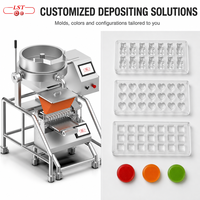 Machine de dépose de bonbons pour la production de bonbons gélifiés au chocolat, trémie de 12 L, contrôle PLC, écran tactile HMI, qualité alimentaire SUS304