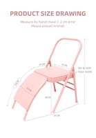 Silla de Yoga Plegable de Acero al Carbono y Cuero PU, 81 cm de Longitud, Diseño con Cojín, Sin Respaldo, Estándar, Unisex