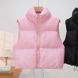 Femmes automne hiver haute qualité pliable léger chaud col montant coupe-vent mince mince <span class=keywords><strong>sans</strong></span> <span class=keywords><strong>manches</strong></span> bouffant veste vers le bas gilet - Product Image 2