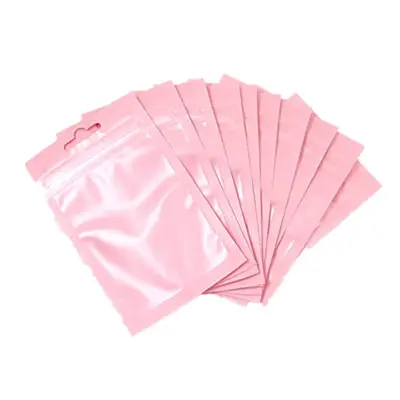 Pink Plastic Zipper Mylar Pouches Custom Printed New Mylar 3.5g Childproof mylar edibles Packaging Bag with transparent front
