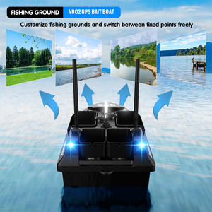 Bateaux à appâts de pêche à la carpe Flytec V802Pro GPS, 160 points d'ancrage, 4 bacs améliorés, double antenne, support pilote automatique, compatible avec un sondeur de poissons - Product Image 3